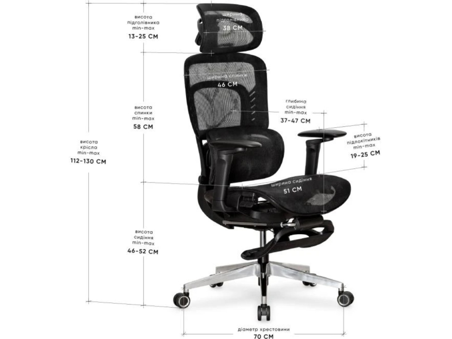Крісло офісне Mealux M10 Air Massage Black (HF-M10 M/BB) — фото 2